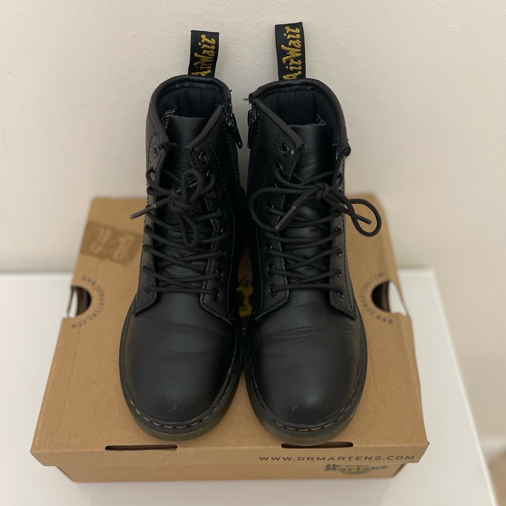 Dr. Martens Black Leather Ankle Boots with Paper Stuffing